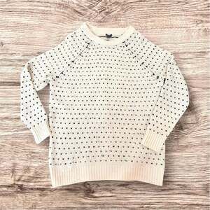 Aerie Heart Print Crewneck Cozy Sweater Size M